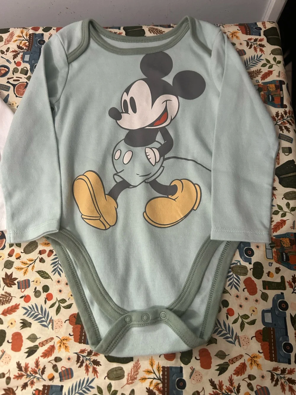 Disney Baby Light Green & White Mickey and Winnie the Pooh Bodysuit Set